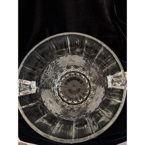 Rare Champagne Ice Bucket Sunflower Motif Heavy Crystal Glass. - Picture 4 of 13